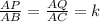 \frac{AP}{AB}= \frac{AQ}{AC} =k