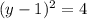 (y-1)^{2}=4&#10;