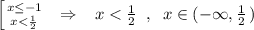 \left [ {{x\leq -1} \atop {x