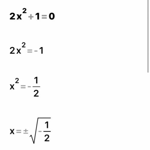 Решите уравнение: -2x^2+1=0 желательно расписать. заранее .