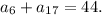 a_6+a_{17}=44.