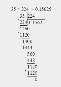 Посчитайте пример 35: 224 в столбик.