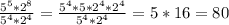 \frac{5^5*2^8}{5^4*2^4}= \frac{5^4*5*2^4*2^4}{5^4*2^4}=5*16=80