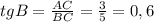 tgB= \frac{AC}{BC} = \frac{3}{5} =0,6