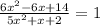 \frac{6x^2-6x+14}{5x^2+x+2}=1