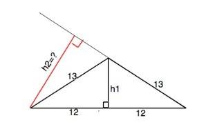 Длины сторон некоторого треугольника равны 13 13 24 вычислите длину высоты проведённую к стороне дли