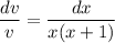 \dfrac{dv}{v} = \dfrac{dx}{x(x+1)}