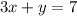 3x+y=7