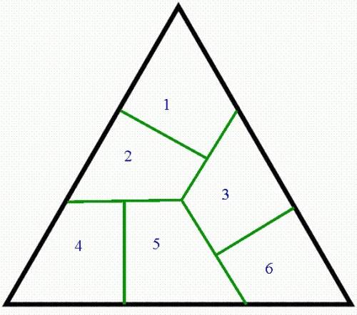 Разрежьте правильный треугольник на 6 равных трапеций (сделайте рисунок).