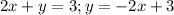 2x+y=3; y=-2x+3