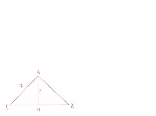 Урівносторонньому трикутнику кут при вершині 120°,бічна сторона 7 см.знайдіть довжину висоти,проведи