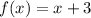 f(x)=x+3