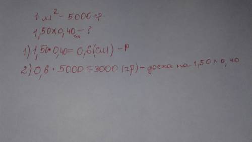 Плачу 60 сколько будет стоить доска,если размеры 1.50 на 0.40 см ,а 1 м квадратный 5 тисяч гривен. о