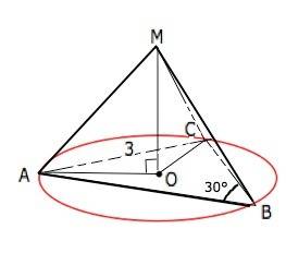 Основание пирамиды — треугольник, одна из сторон которого равна 3, а угол, лежащий против нее, равен