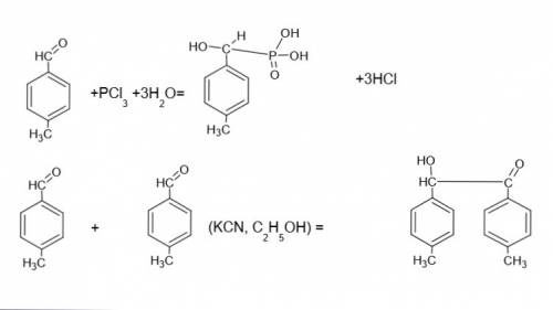 Напишите формулы взаимодействия n-толуилового альдегида со следующими веществами а) гидросульфитом н