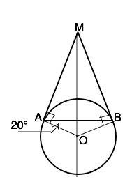 Через точку m к окружности с центром o провели касательные ma и mb, a и b - точки касания, угол oab=