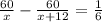 \frac{60}{x}-\frac{60}{x+12}=\frac{1}{6}