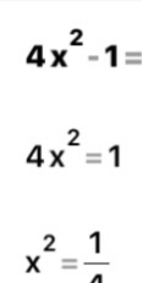 Решите уравнение..4x²-1=0 только с решением,а не просто ответ.