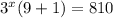 3^{x} (9+1) = 810