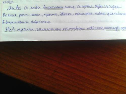 15 , , зробити синтаксичний розбір речень: 1) ми всі із хліба виростали сину, із праці себто - чуда