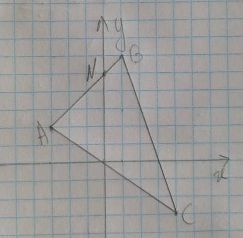 Постройте треугольник авс по координатам его вершин: а(-3; 2); в(1; 6); с(4; -3). найдите координаты