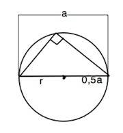Трикутник, найбільша сторона якого дорівнює a см, вписано в коло радіусом 0,5a см. знайдіть усі кути