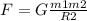 F=G \frac{m1m2}{R2}