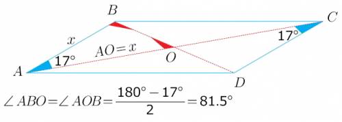 Впараллелограмме abcd диагональ ac в 2 раза больше стороны ab и угол acd=17 градуса. найдите угол ме