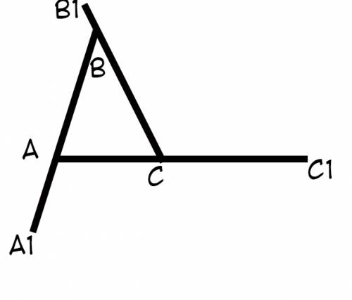 Начертить треугольник абс . изобразите в каждой его вершине внешний угол.пркажите ,сумме каких внутр