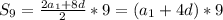 S_9= \frac{2a_1+8d}{2} *9=(a_1+4d)*9