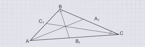 Втреугольнике авс углы вас и вса равны биссектрисы аа1 и сс1 пересекаются в точке о.докажите что тре