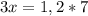 3x = 1,2 * 7