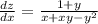 \frac{dz}{dx}= \frac{1+y}{x+xy-y^{2} }