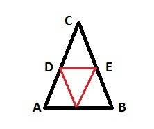 Втреугольнике abc, de средняя линия. площадь треугольника cde равна 45. найдите площадь треугольника