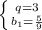 \left \{ {{q=3} \atop {b_1= \frac{5}{9} }} \right.