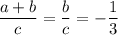 $\frac{a+b}{c}=\frac{b}{c}=-\frac{1}{3}