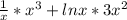 \frac{1}{x} * x^{3} +lnx *3 x^{2}