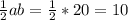 \frac{1}{2} ab= \frac{1}{2} *20=10