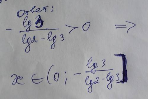 Показательное неравенство! [tex]8 \times \frac{ {3}^{x - 2} }{ {3}^{x} - {2}^{x} } \geqslant 1 + ({