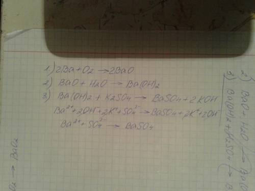 12. напишите молекулярные и там, где это имеет место, - ионные уравнения реакций согласно схеме: ba