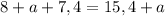 8+a+7,4=15,4+a