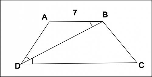 Вравнобедренной трапеции меньшее основание равно 7см а диагональ трапеции делит острый угол пополам.