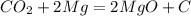 CO_2 + 2Mg = 2MgO + C