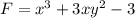 F=x^3+3xy^2-3