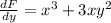 \frac{dF}{dy}=x^3+3xy^2