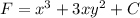 F=x^3+3xy^2+C