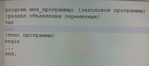 Запишите структуру программы turbo pascal