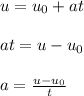 u=u_0+at\\\\at=u-u_0\\\\a=\frac{u-u_0}{t}