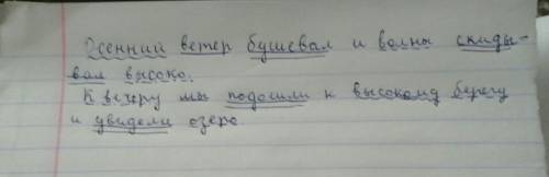 Выполните синтаксический разбор предложения осенний ветер бушевал и волны вскидывал высоко. к вечеру