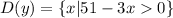 D(y)=\{x | 51-3x0\}